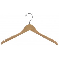 Juvenile Top Wooden Hanger W/ Notches Flat