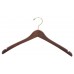 Top Wooden Hanger Curved W/Notches - Natural & Walnut